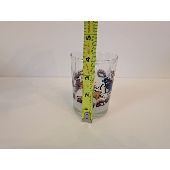 Vintage Libbey  Christmas Glass With Santa Sleigh & Snowy Village Scene - Picture 6 of 6